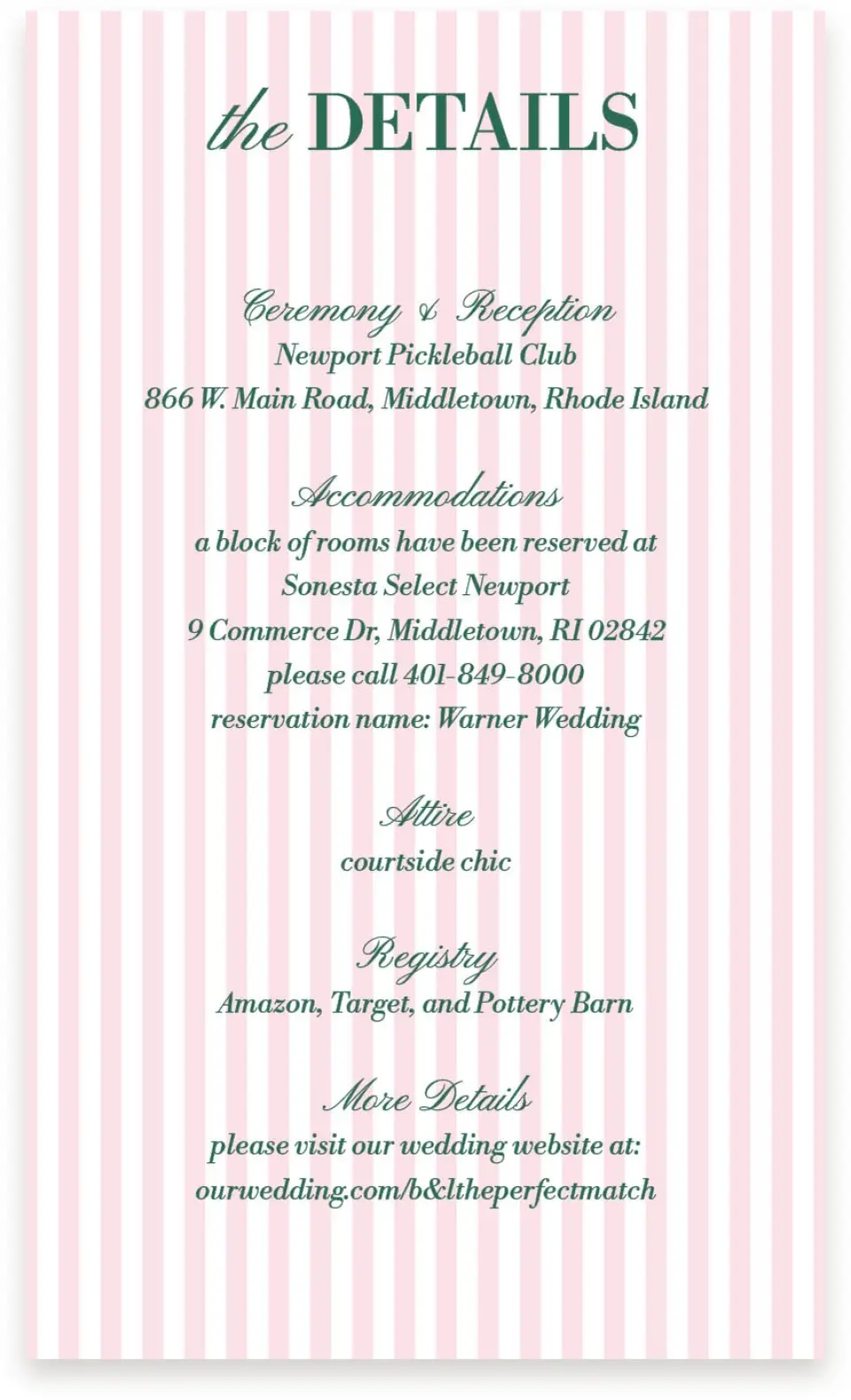This is a  4" x 6.75" Enclosure Cards (Pocket Invitation) called Serving Up Forever printed in full color on Premium Smooth paper
