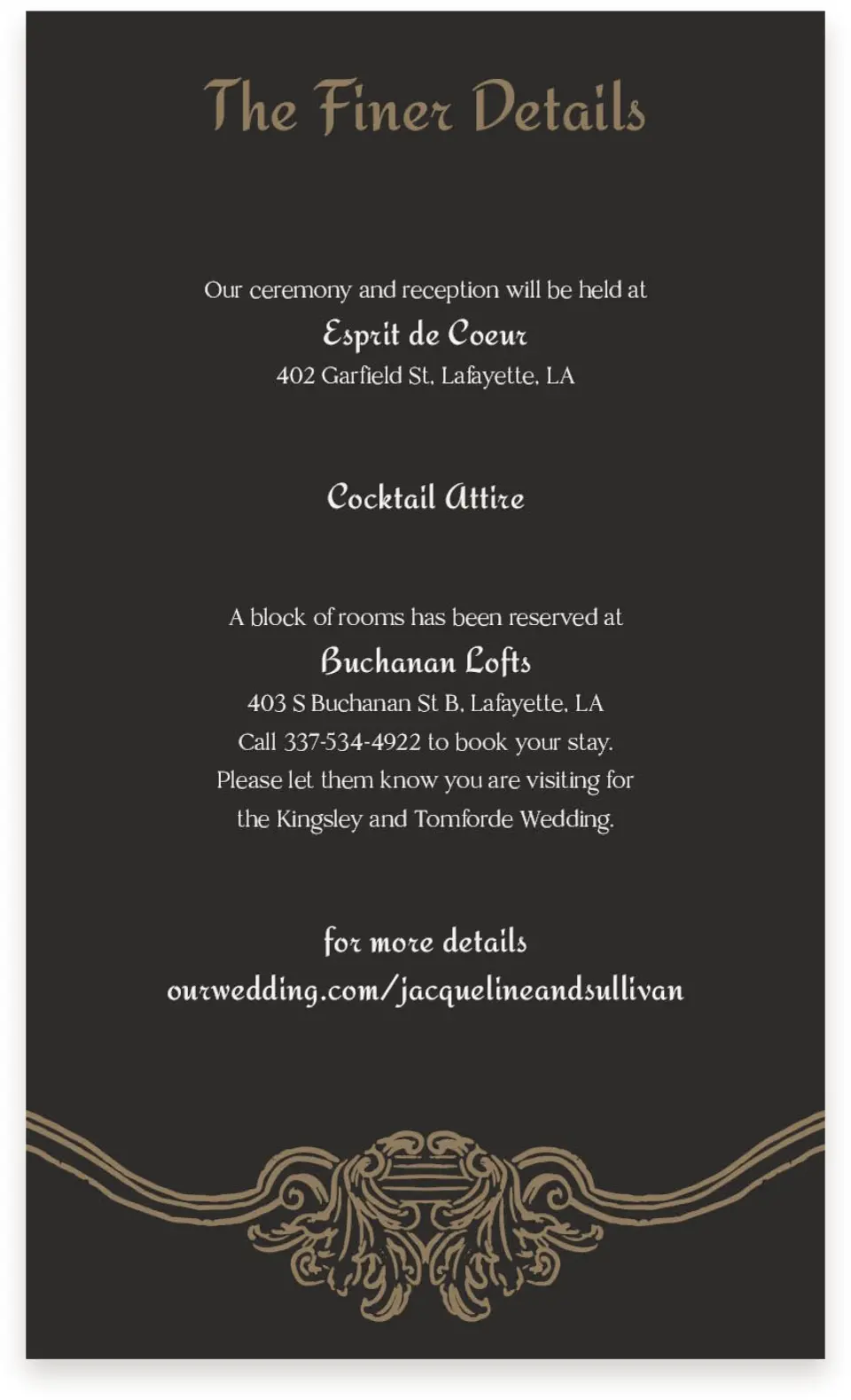 This is a  4" x 6.75" Enclosure Cards (Pocket Invitation) called Lafayette printed in full color on Premium Smooth paper