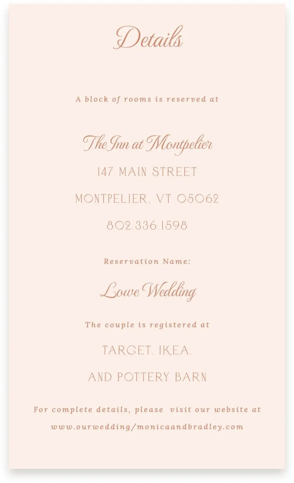 This is a  4" x 6.75" Enclosure Cards (Pocket Invitation) called Bridgetown printed in full color on Premium Smooth paper