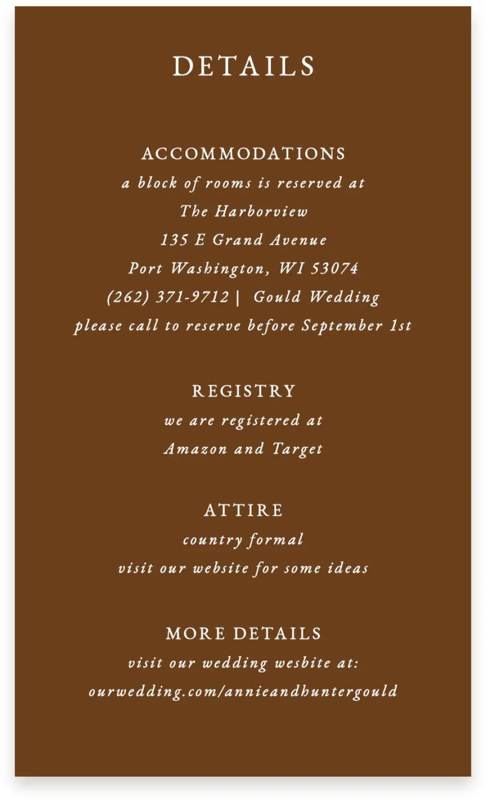 This is a  4" x 6.75" Enclosure Cards (Pocket Invitation) called Cedarhill Crossing printed in full color with Silver foil on Luxe Satin (coated) paper