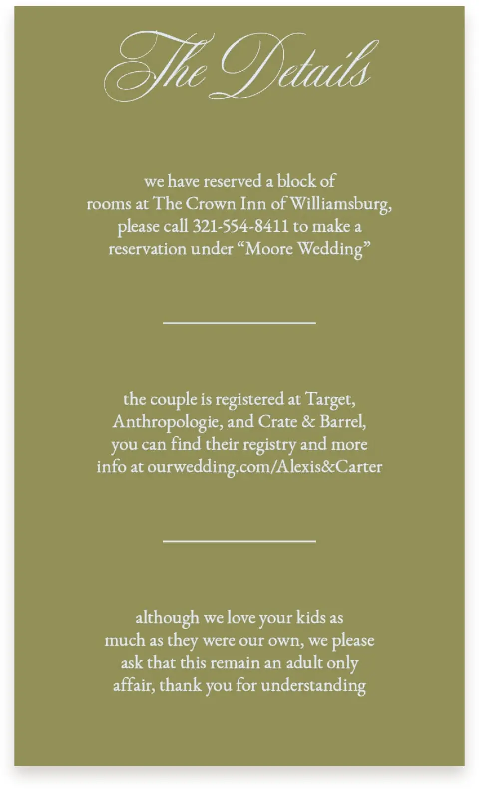 This is a  4" x 6.75" Enclosure Cards (Pocket Invitation) called Signature Vows printed in full color on Premium Smooth paper