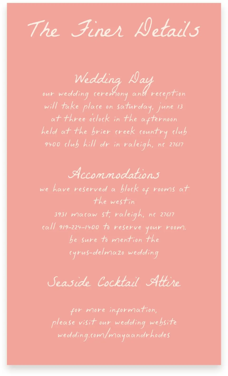 This is a  4" x 6.75" Enclosure Cards (Pocket Invitation) called Maritime Vows printed in full color on Premium Smooth paper