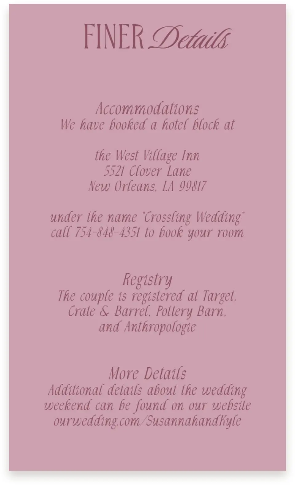 This is a  4" x 6.75" Enclosure Cards (Pocket Invitation) called Ornate Garden printed in full color on Premium Smooth paper