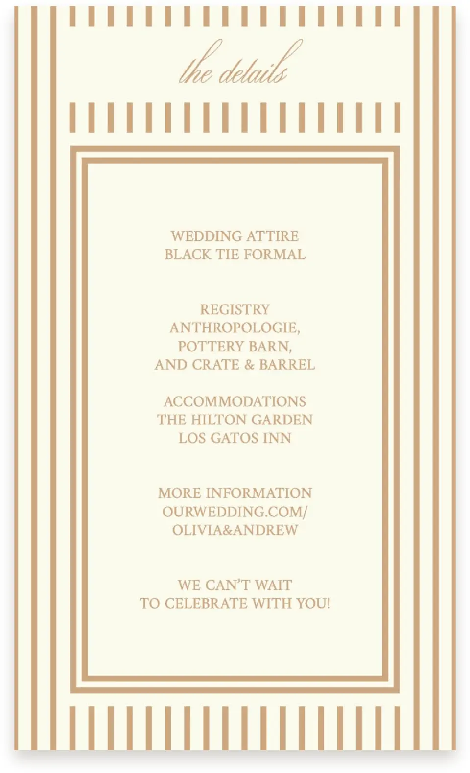 This is a  4" x 6.75" Enclosure Cards (Pocket Invitation) called Beaded Veil printed in full color with Gold foil on Premium Smooth paper