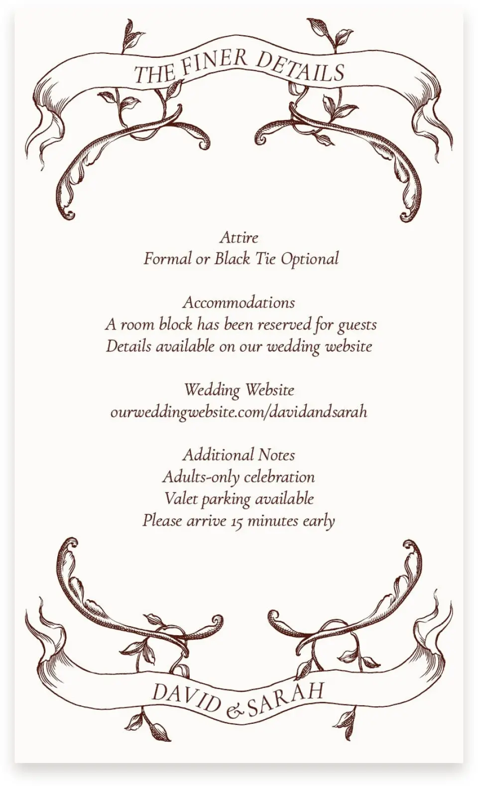 This is a  4" x 6.75" Enclosure Cards (Pocket Invitation) called Trimmed Lace printed in full color with Gold foil on Premium Smooth paper