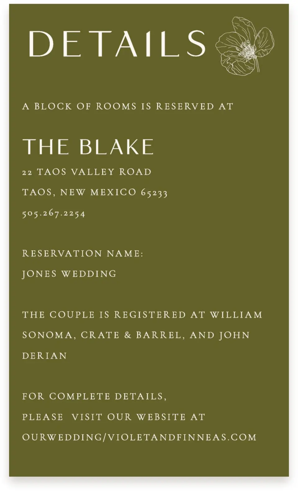 This is a  4" x 6.75" Enclosure Cards (Pocket Invitation) called Delicate Love printed in full color with Gold foil on Luxe Satin (coated) paper