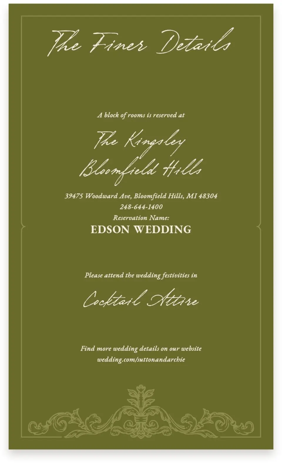 This is a  4" x 6.75" Enclosure Cards (Pocket Invitation) called Victorian Aura printed in full color with Silver foil on Luxe Satin (coated) paper