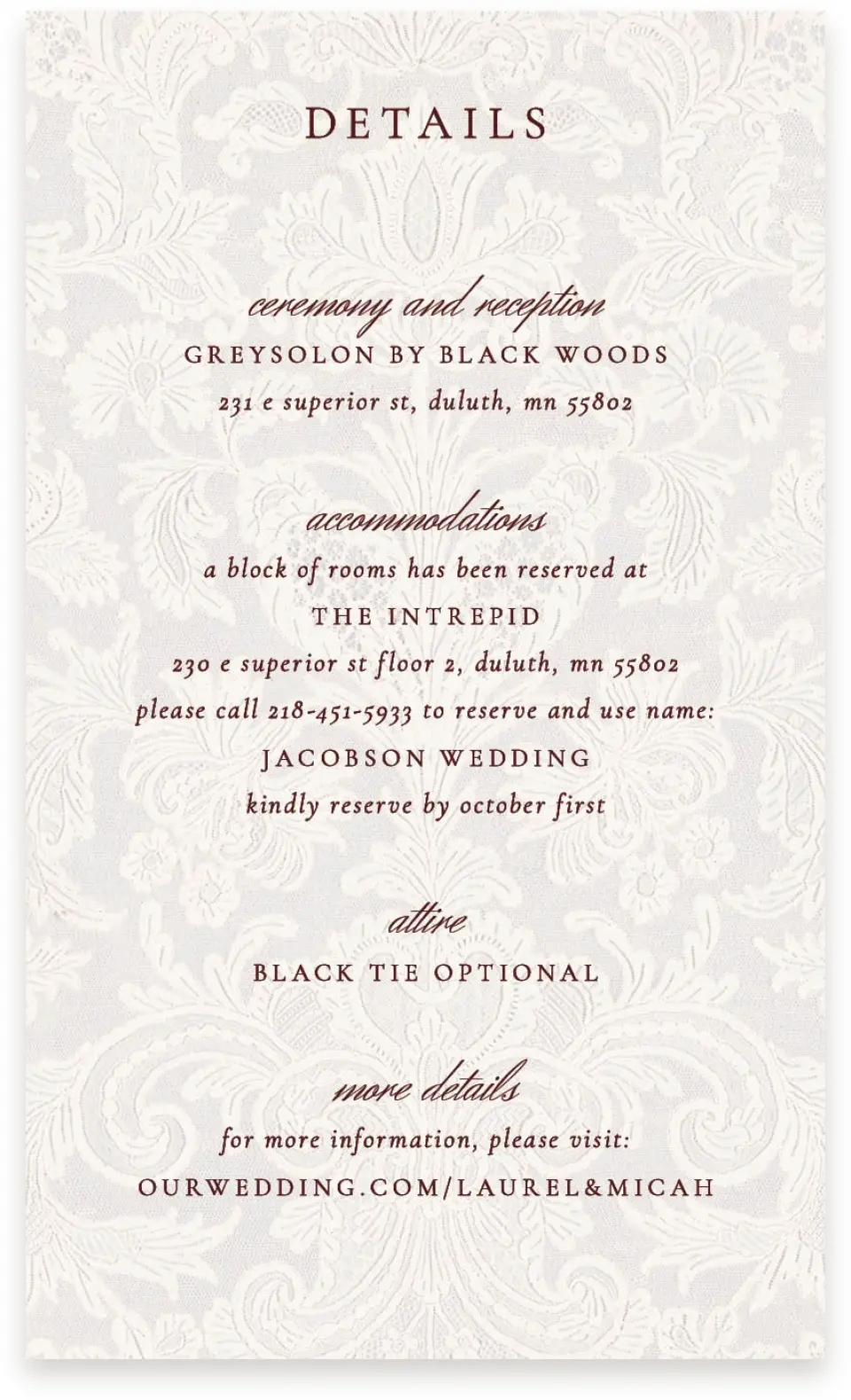 This is a  4" x 6.75" Enclosure Cards (Pocket Invitation) called Swan Song printed in full color on Premium Smooth paper