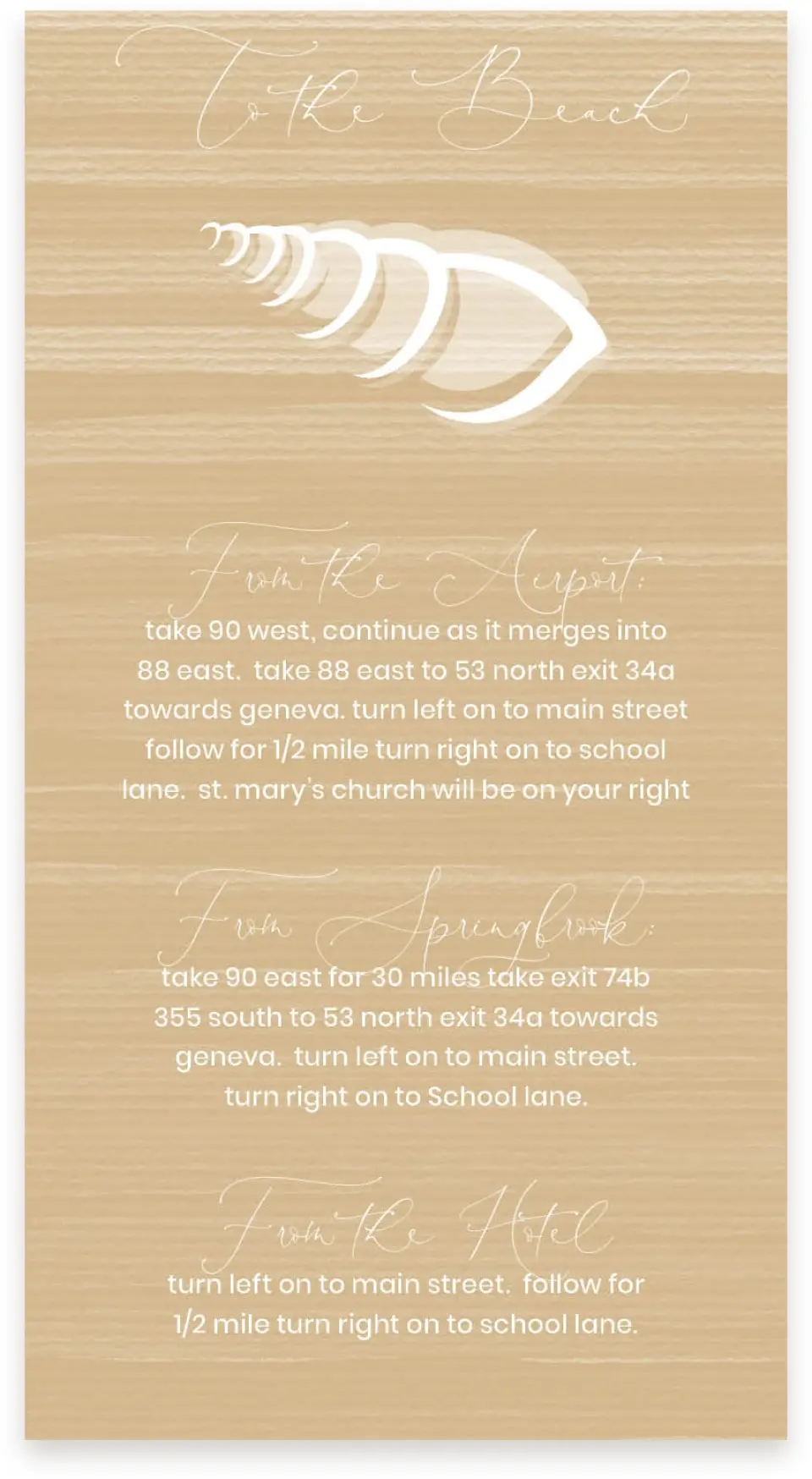 This is a  4" x 7.5" Information Cards (Pocket Invitation) called Salty Kisses printed in full color on Premium Smooth paper