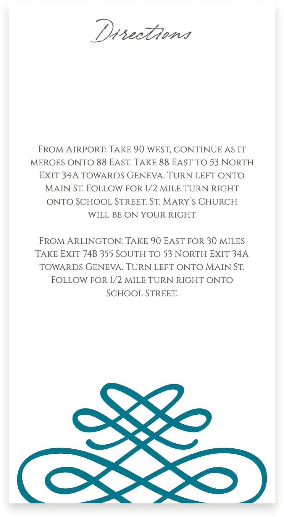 This is a  4" x 7.5" Information Cards (Pocket Invitation) called Simple Luxury printed in full color on Premium Smooth paper