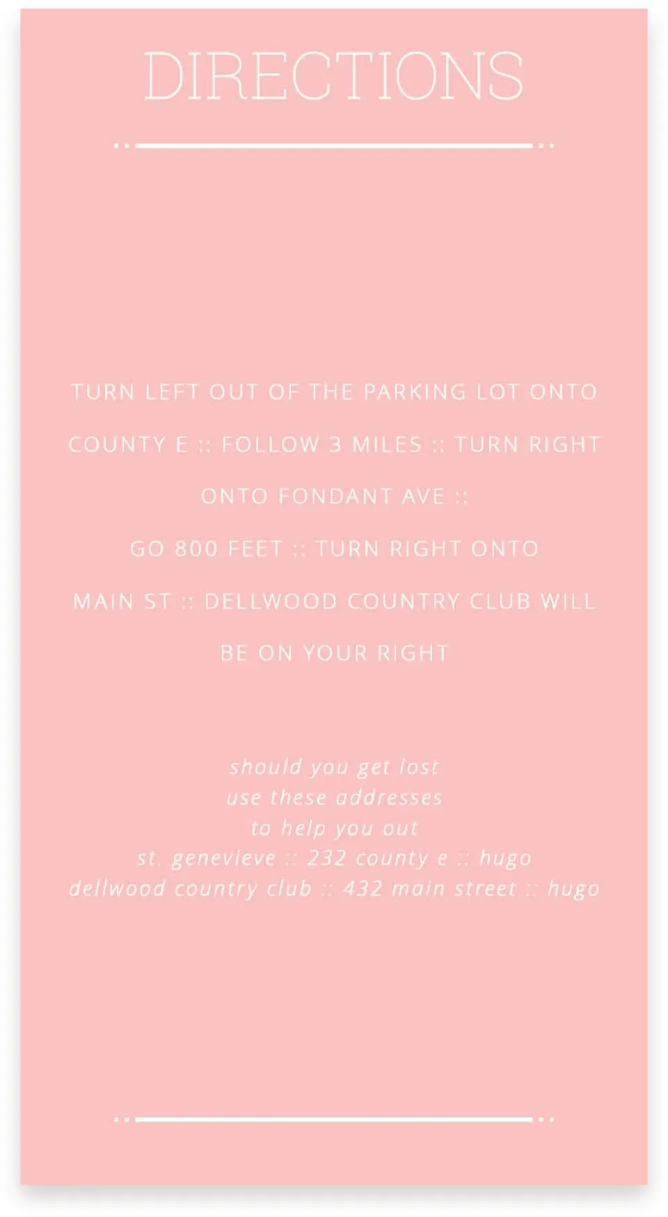 This is a  4" x 7.5" Information Cards (Pocket Invitation) called Sweetly Charmed printed in full color on Premium Smooth paper