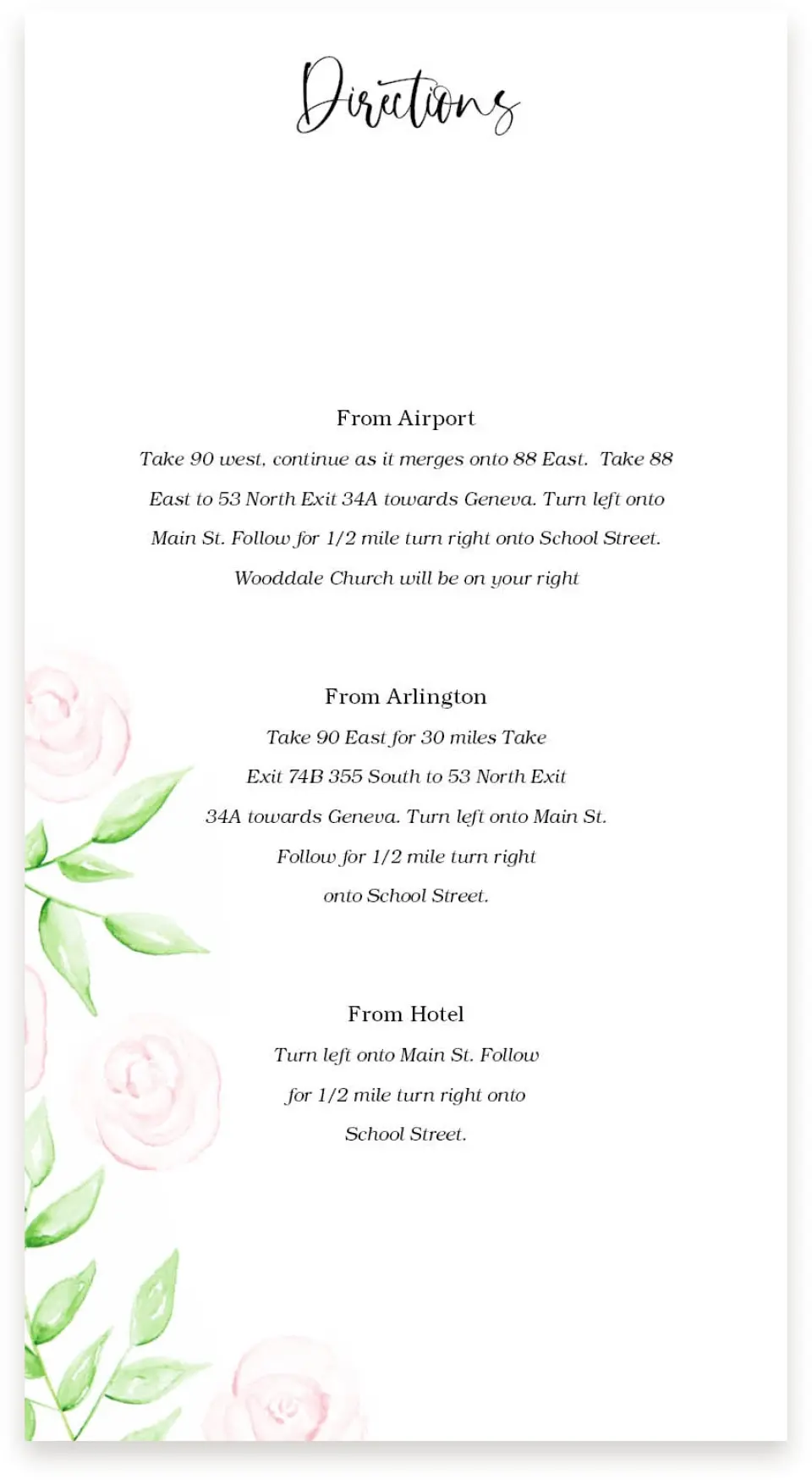 This is a  4" x 7.5" Information Cards (Pocket Invitation) called Painterly Bouquet printed in full color on Premium Smooth paper