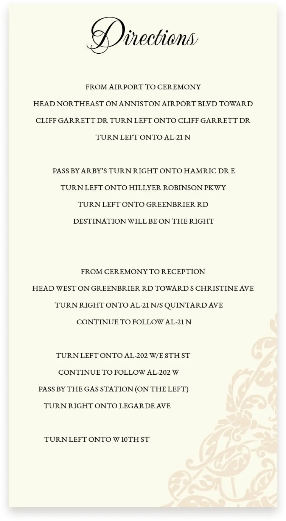 This is a 4" x 7½" Wedding Invitation RSVP Postcard called Gilded Grace printed in full color on Premium Smooth paper