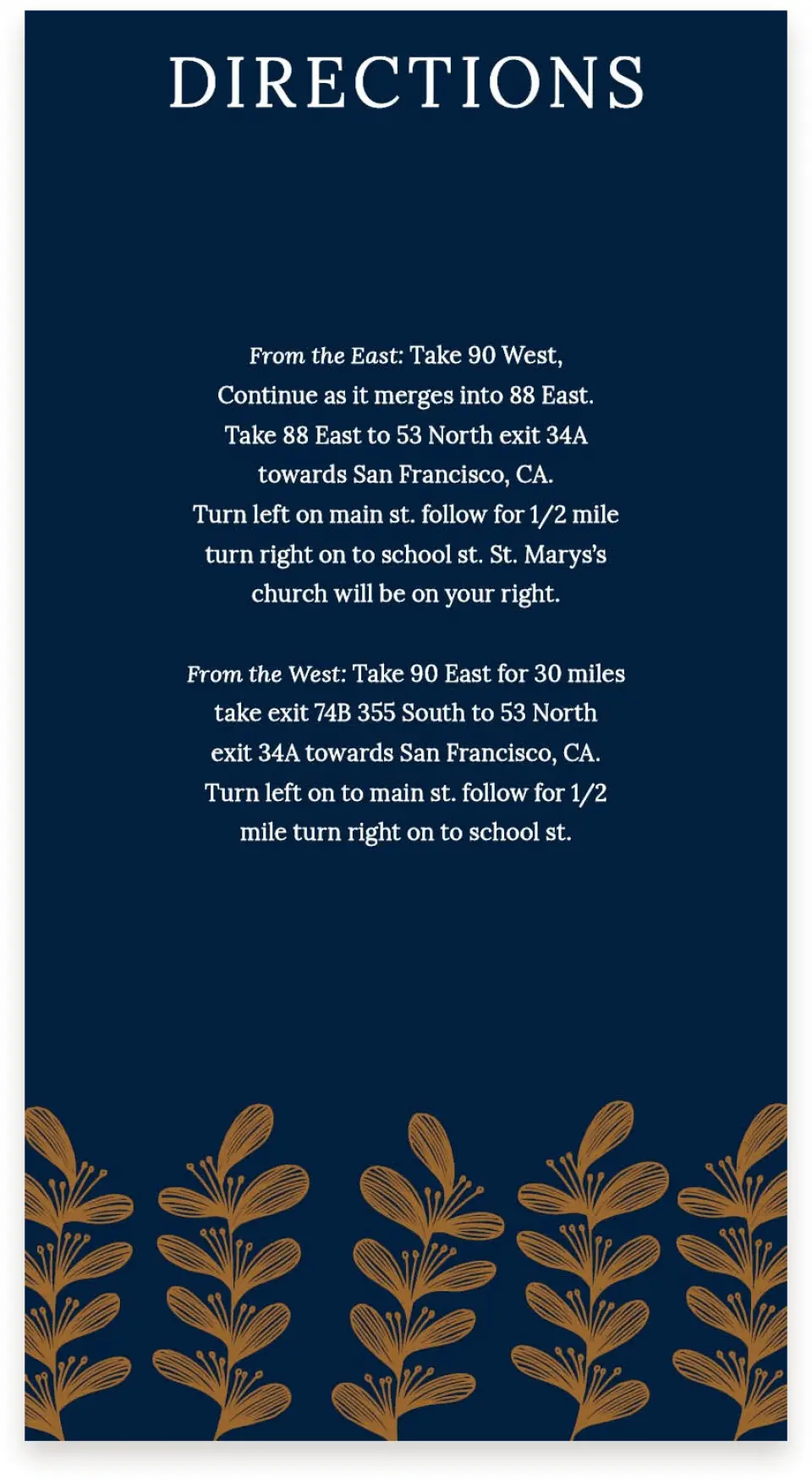 This is a  4" x 7.5" Information Cards (Pocket Invitation) called Midnight Shimmer printed in full color on Premium Smooth paper