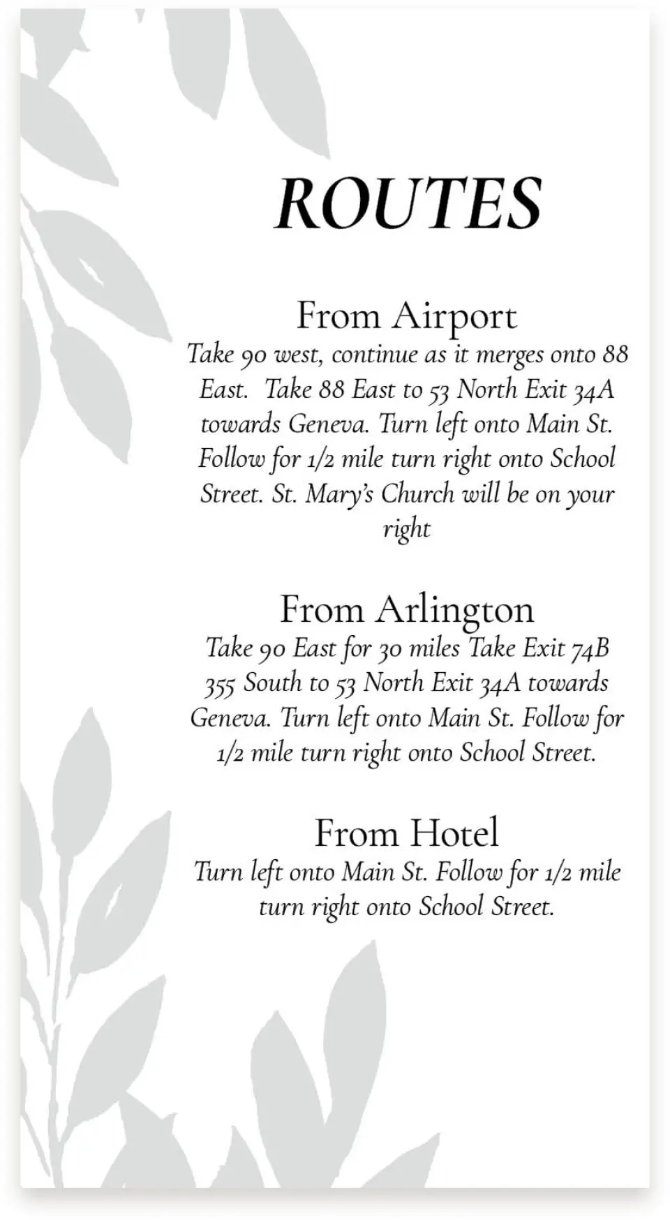 This is a  4" x 7.5" Information Cards (Pocket Invitation) called Leafy Wonder printed in full color on Premium Smooth paper