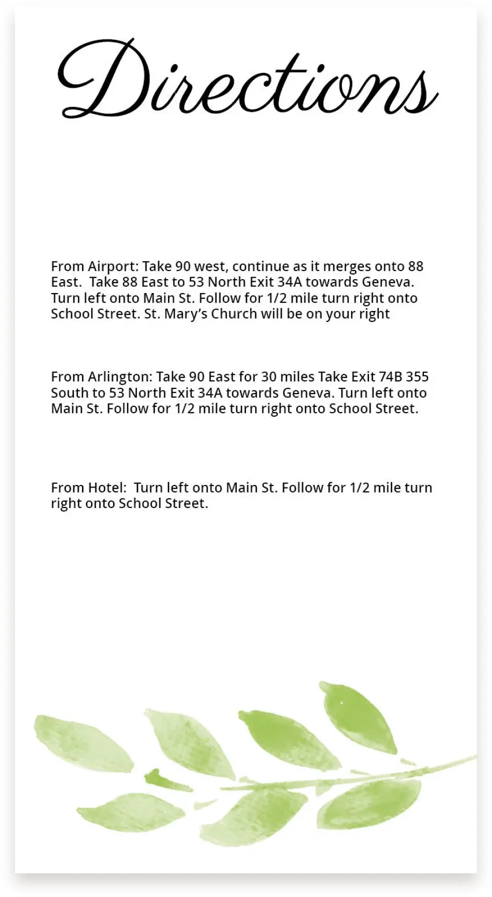 This is a  4" x 7.5" Information Cards (Pocket Invitation) called Painted Leaves printed in full color on Premium Smooth paper