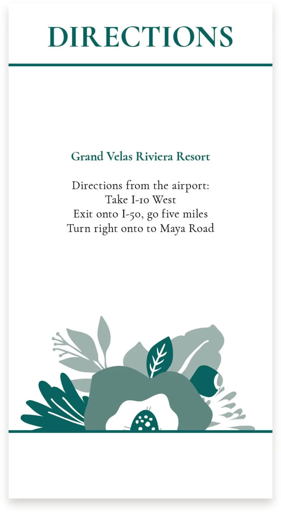 This is a  4" x 7.5" Information Cards (Pocket Invitation) called Blooming Delight printed in full color on Premium Smooth paper