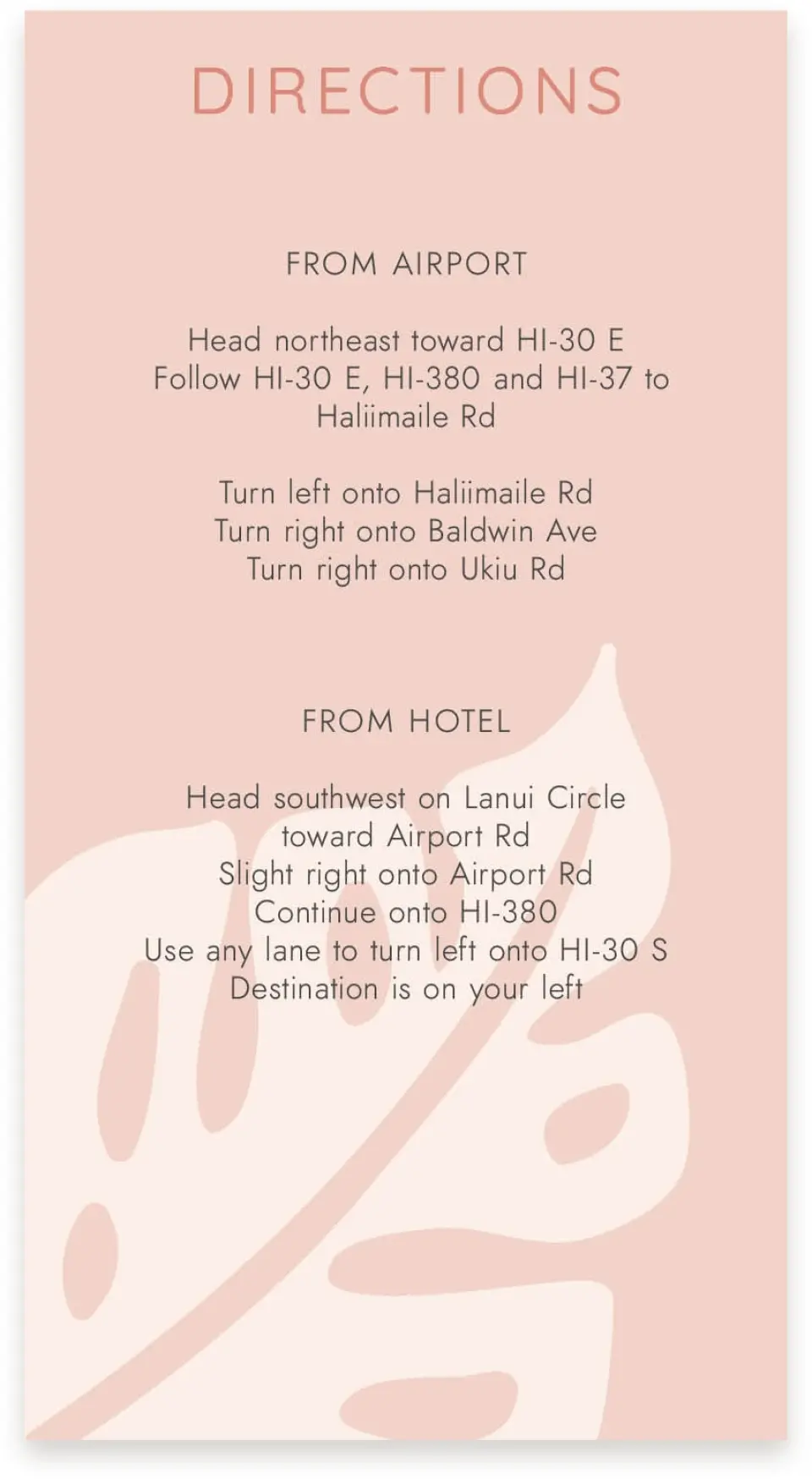 This is a  4" x 7.5" Information Cards (Pocket Invitation) called Tropical Palms printed in full color on Premium Smooth paper