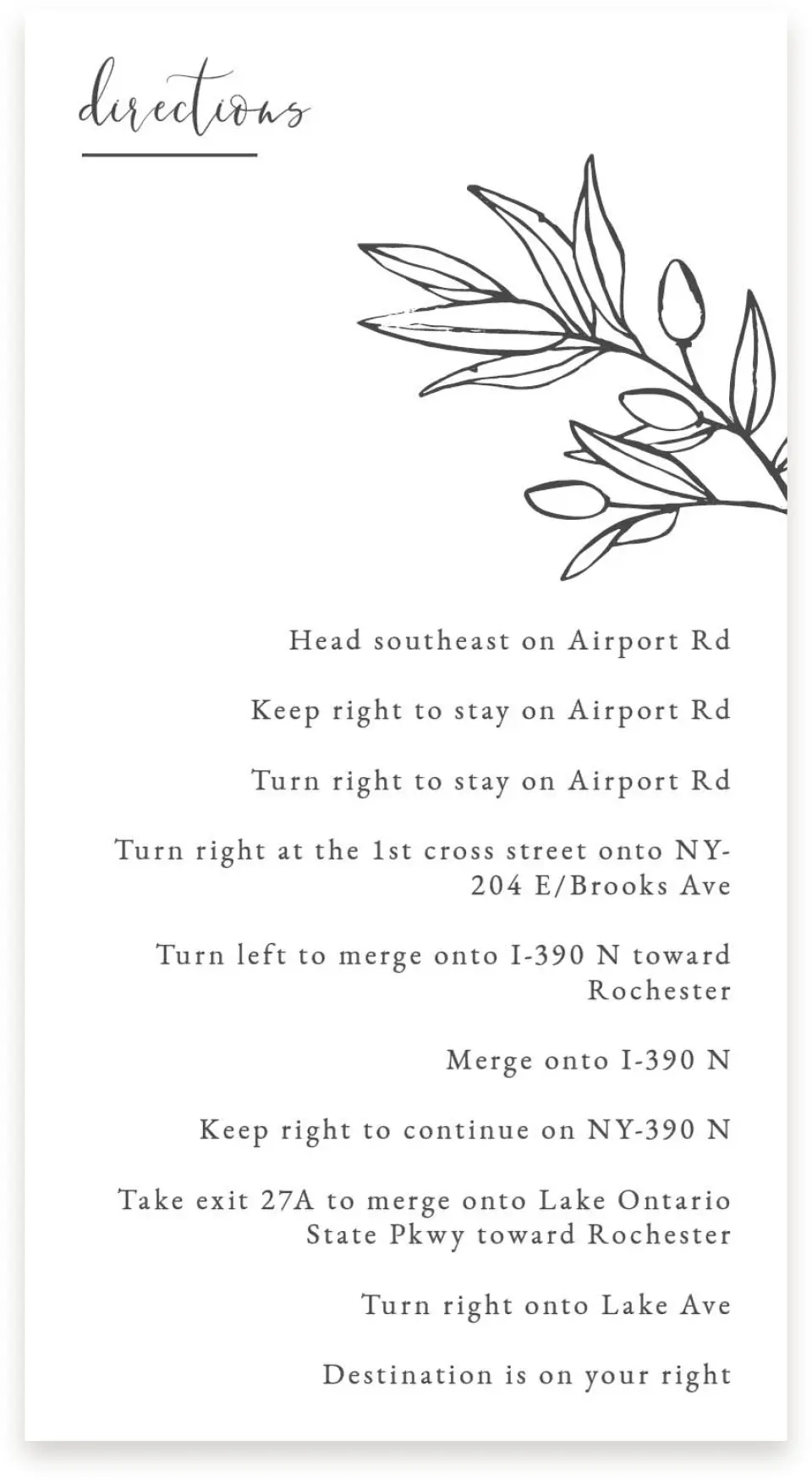 This is a  4" x 7.5" Information Cards (Pocket Invitation) called Branch Sketch printed in full color on Premium Smooth paper