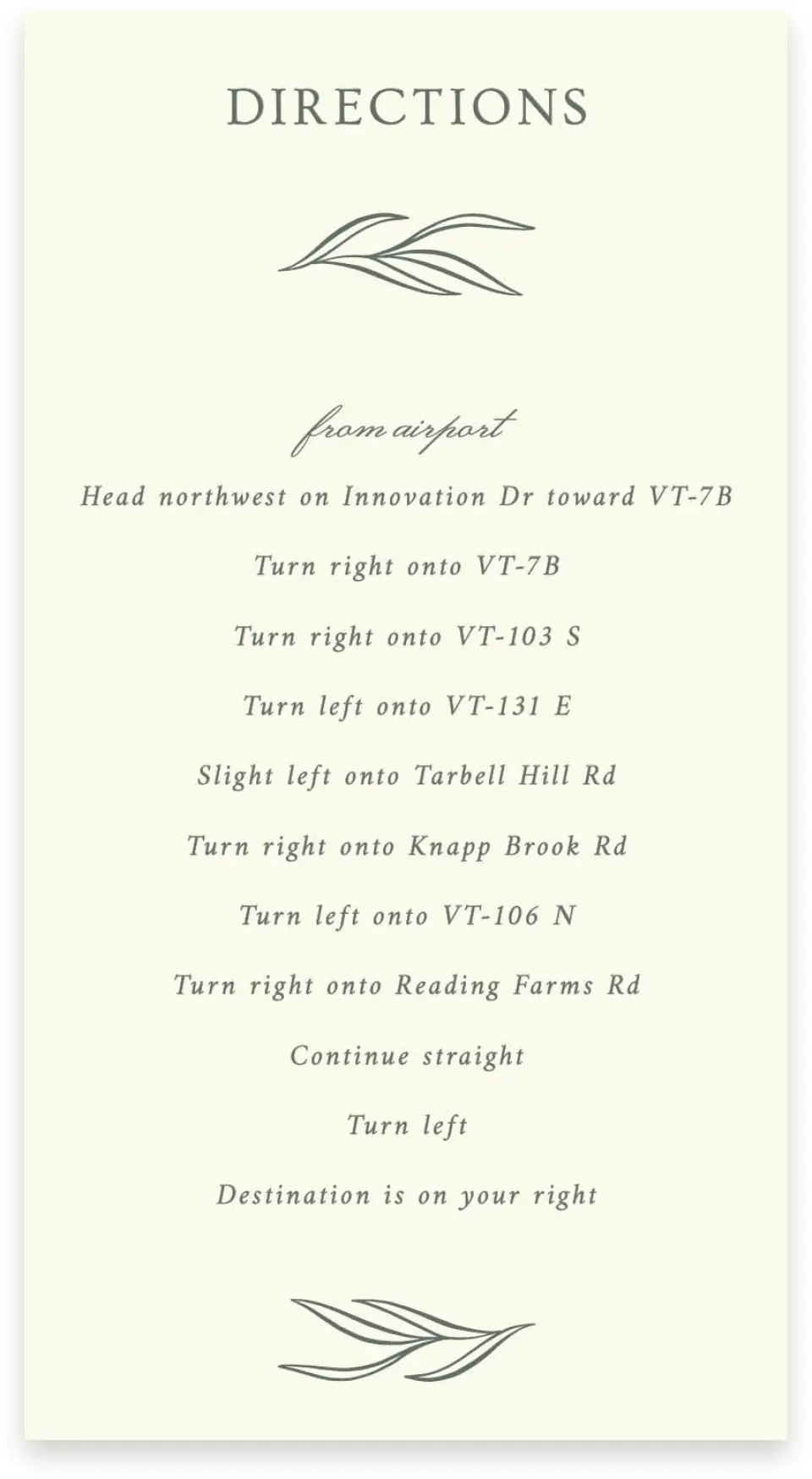 This is a  4" x 7.5" Information Cards (Pocket Invitation) called Whisper Twig printed in full color on Premium Smooth paper