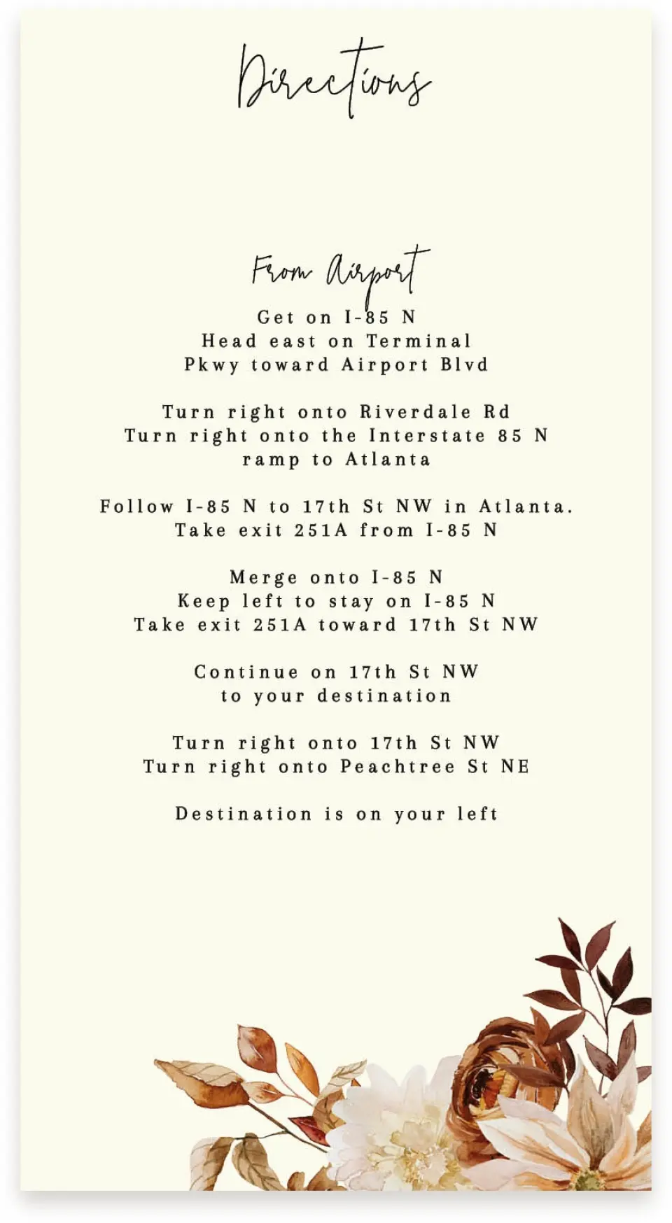 This is a  4" x 7.5" Information Cards (Pocket Invitation) called Country Blooms printed in full color with Silver foil on Luxe Satin (coated) paper