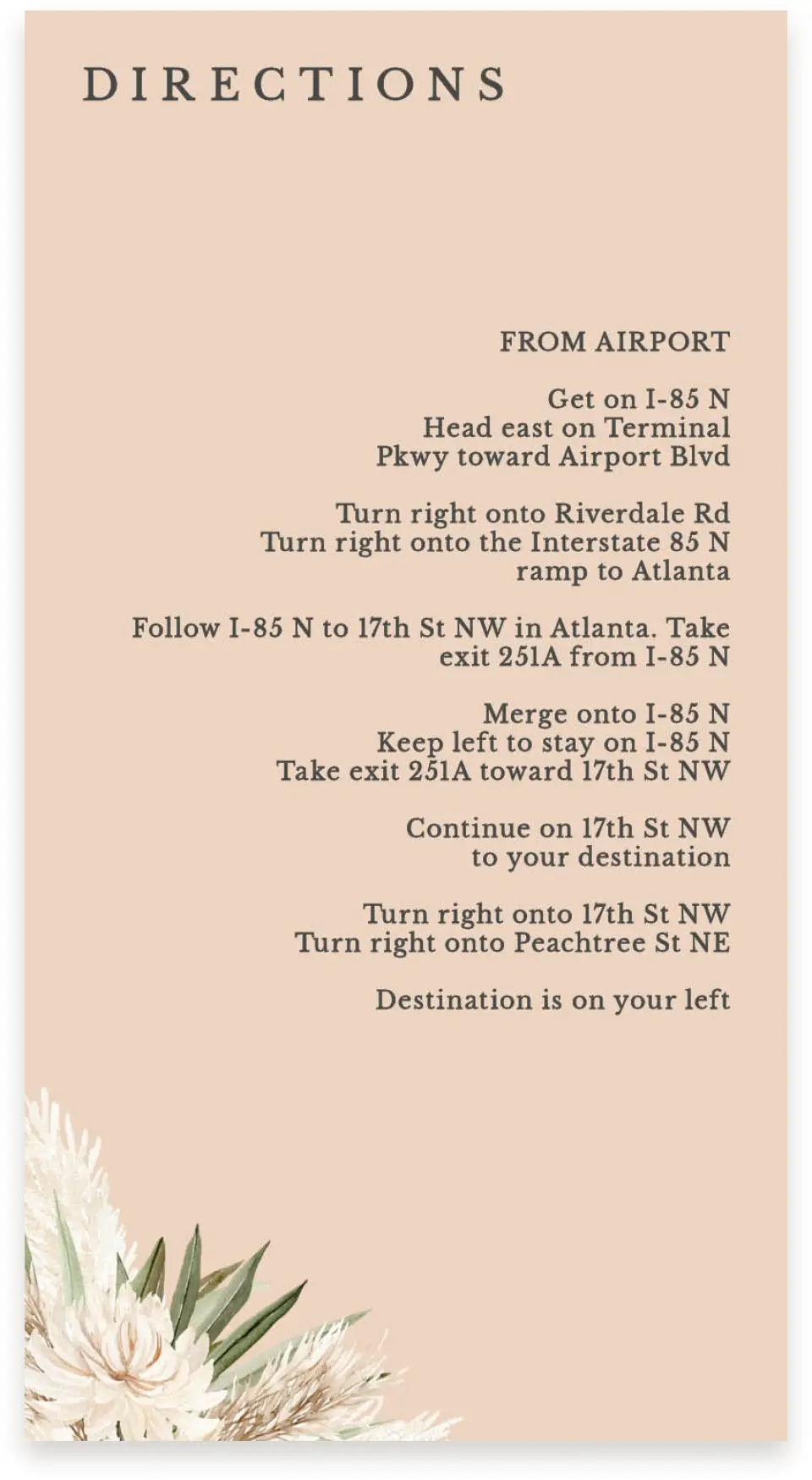 This is a  4" x 7.5" Information Cards (Pocket Invitation) called Natural Boho printed in full color on Premium Smooth paper