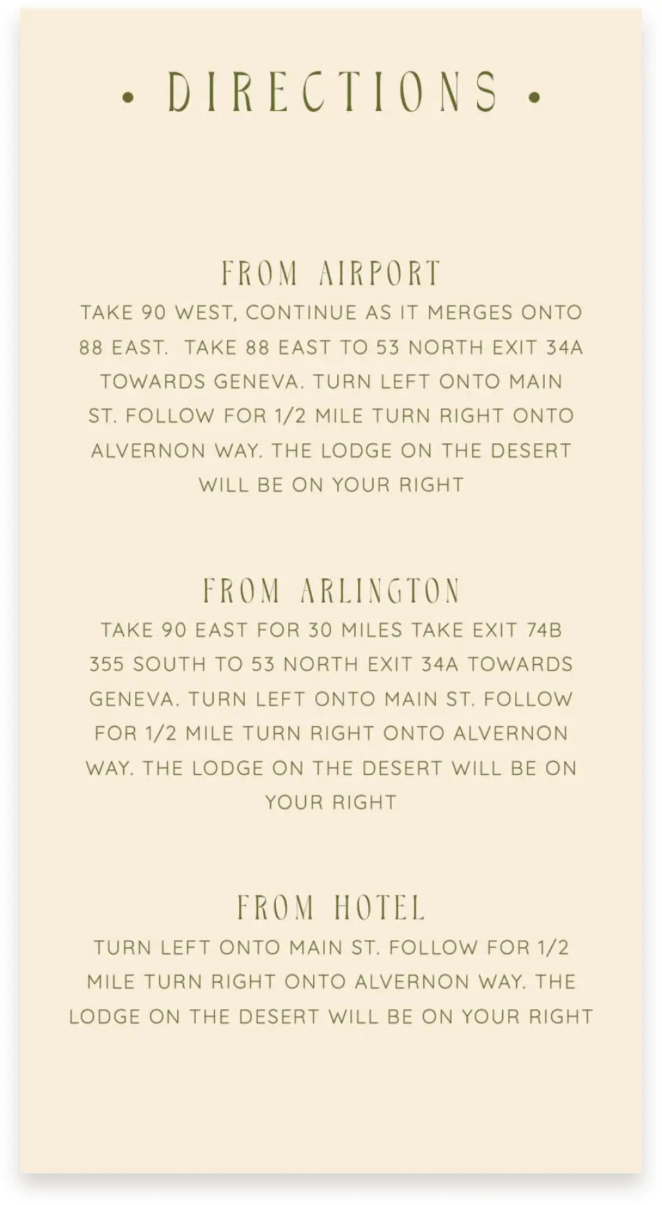 This is a  4" x 7.5" Information Cards (Pocket Invitation) called Desert Funk printed in full color on Premium Smooth paper