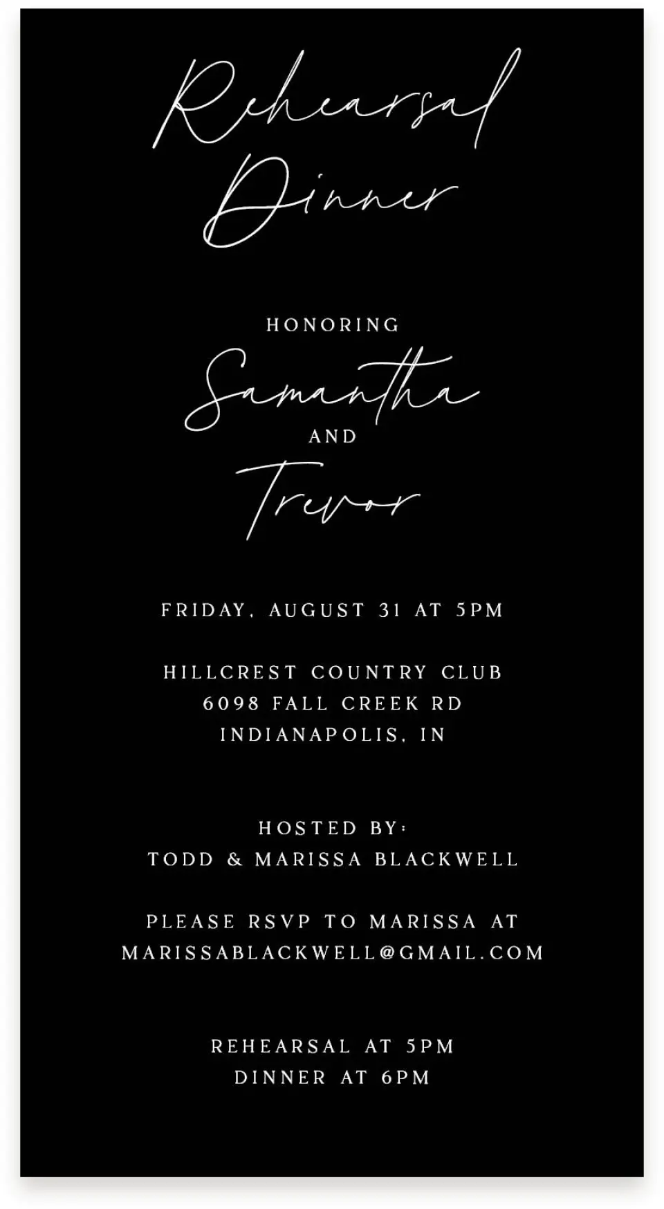 This is a  4" x 7.5" Information Cards (Pocket Invitation) called The Samantha printed in full color on Premium Smooth paper