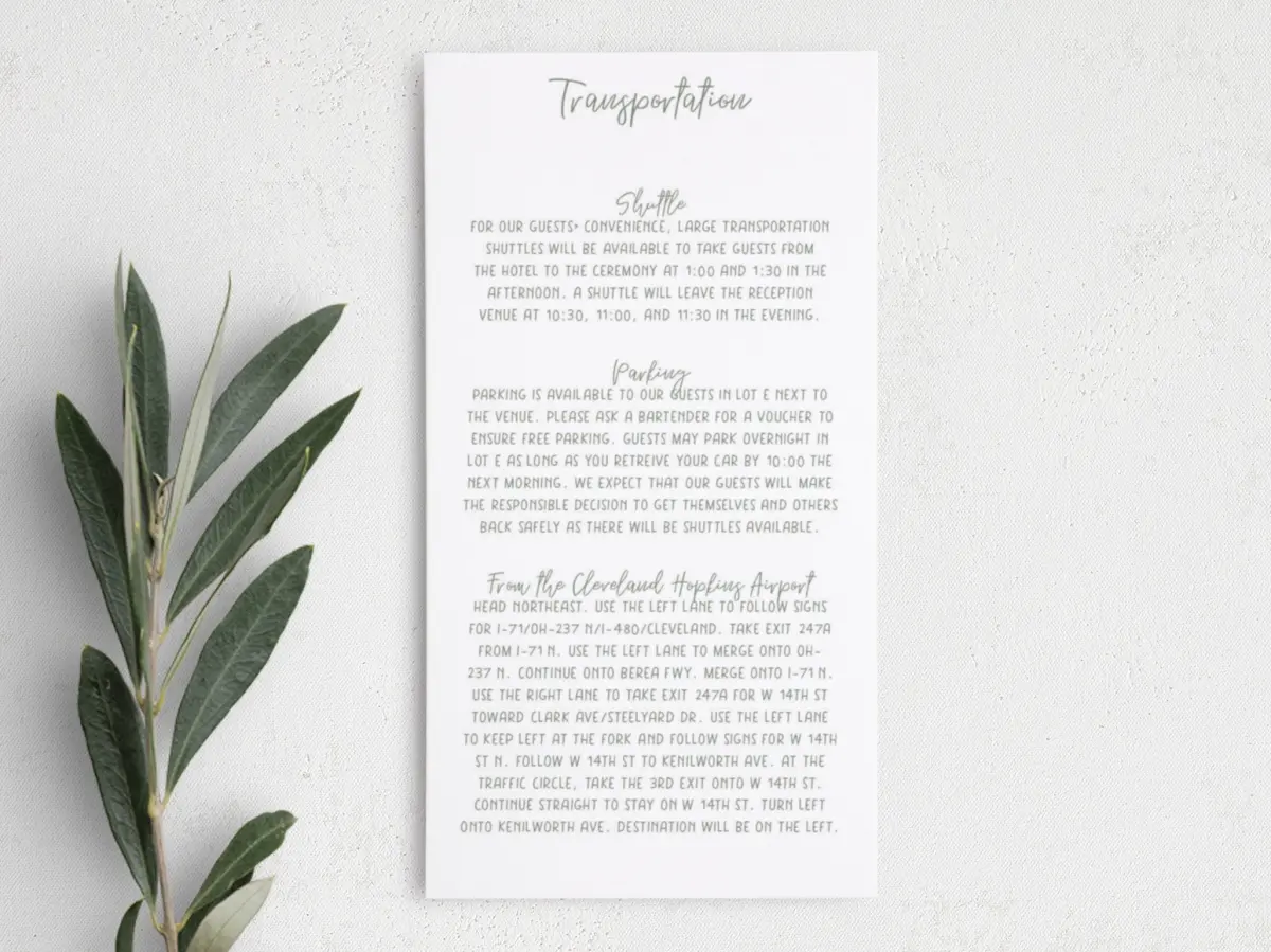 Step Information Card