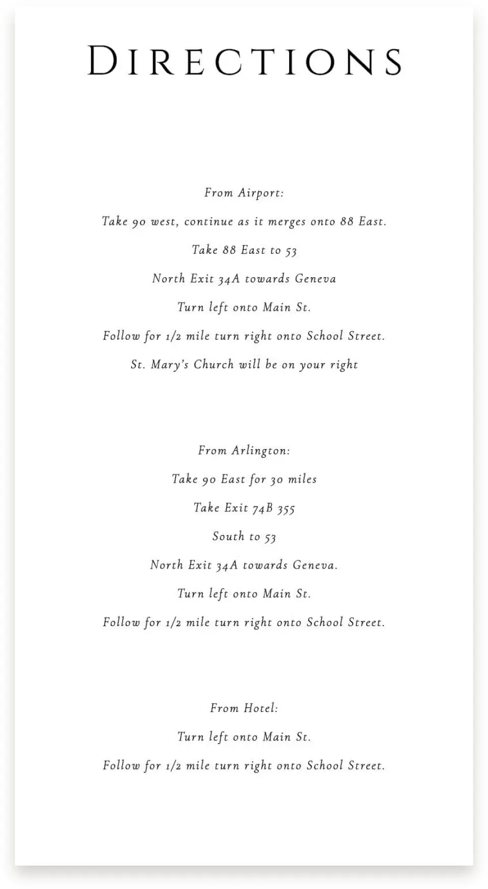 This is a  4" x 7.5" Information Cards (Pocket Invitation) called Classic Romance printed in full color with Silver foil on Luxe Satin (coated) paper