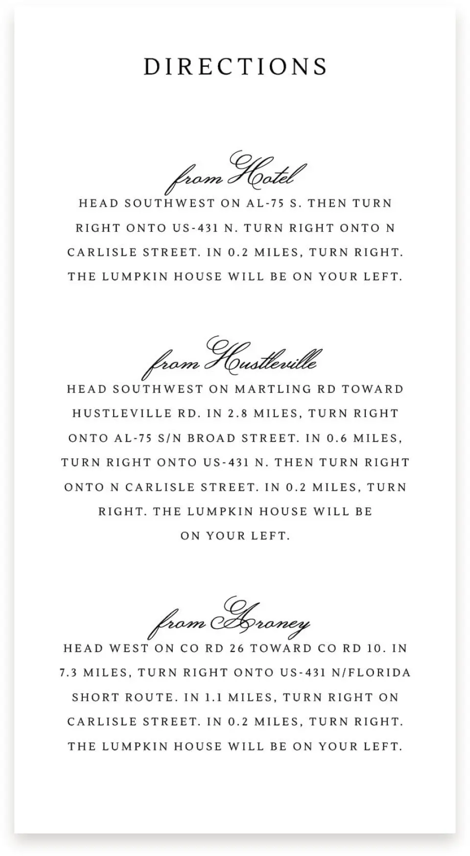This is a  4" x 7.5" Information Cards (Pocket Invitation) called Elegant Tradition printed in full color on Premium Smooth paper