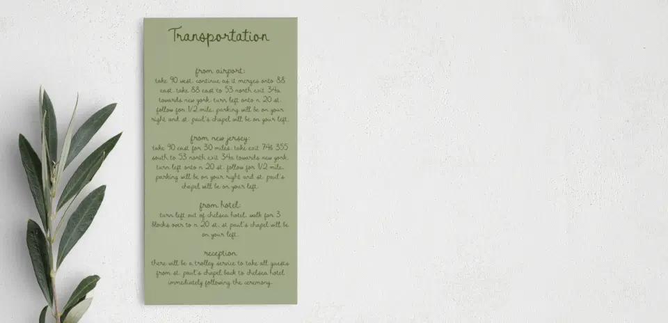 Step Information Card
