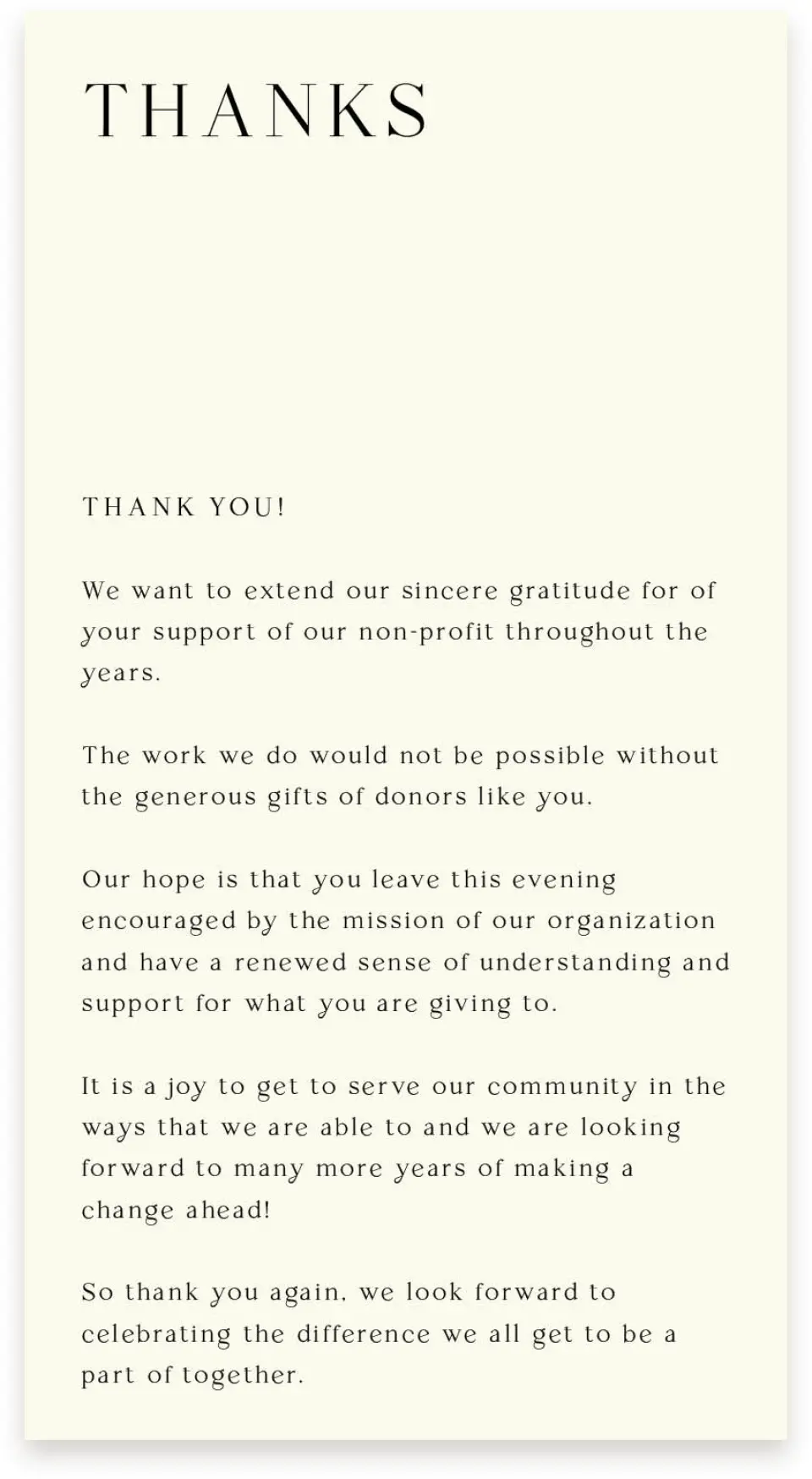This is a  4" x 7.5" Information Cards (Pocket Invitation) called Giving Grace printed in full color on Premium Smooth paper