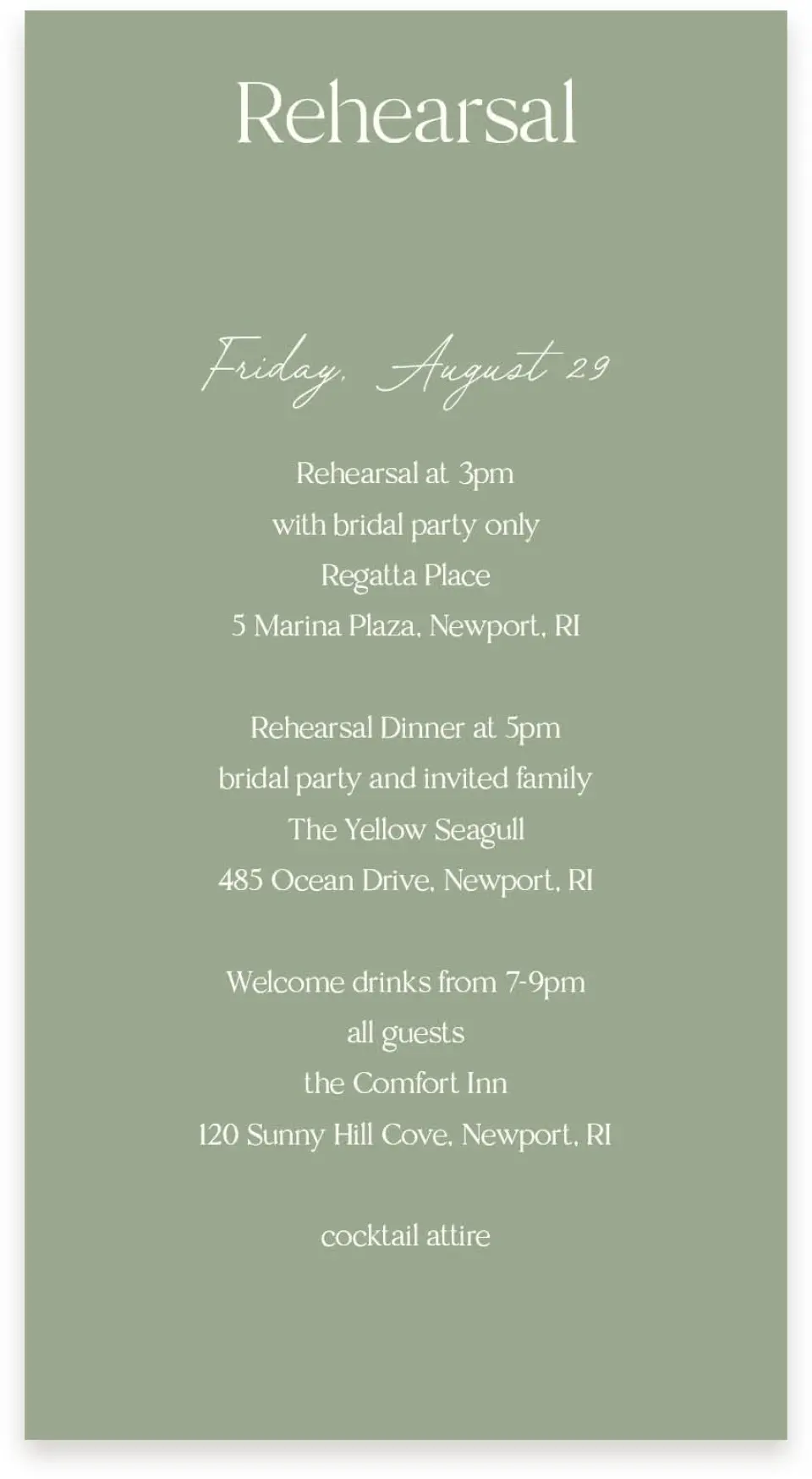 This is a  4" x 7.5" Information Cards (Pocket Invitation) called The Penelope printed in full color on Premium Smooth paper