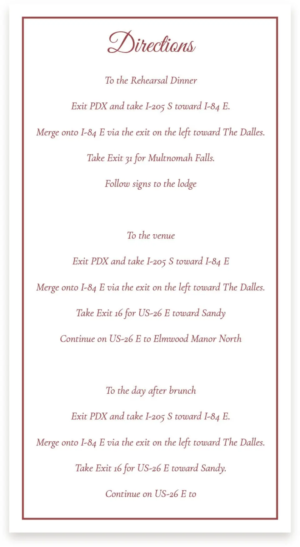 This is a  4" x 7.5" Information Cards (Pocket Invitation) called Elegant Autumn printed in full color on Premium Smooth paper