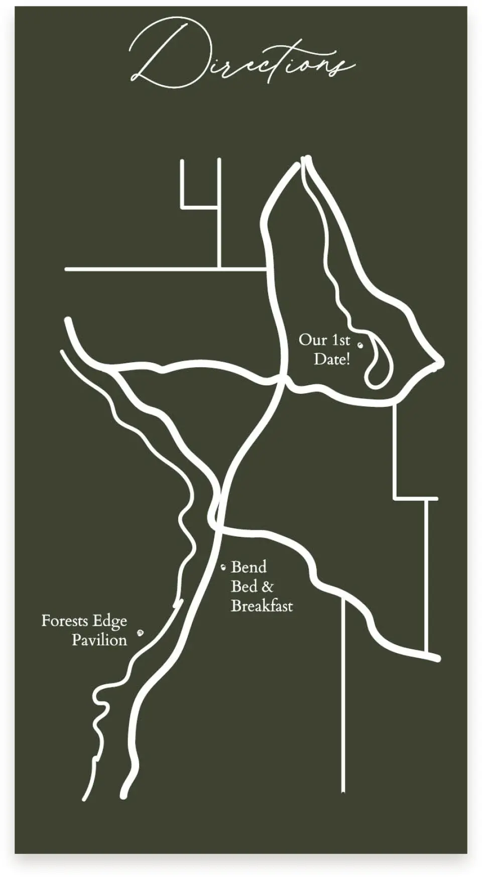 This is a  4" x 7.5" Information Cards (Pocket Invitation) called Willowmere printed in full color with Gold foil on Luxe Satin (coated) paper