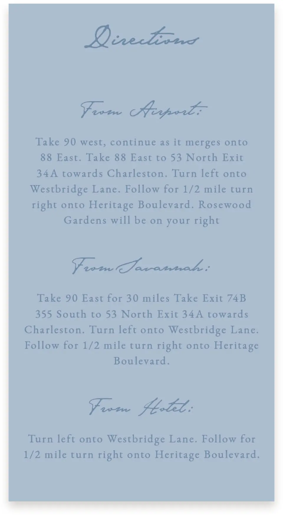 This is a  4" x 7.5" Information Cards (Pocket Invitation) called Rosewood printed in full color with Rose Gold foil on Luxe Satin (coated) paper