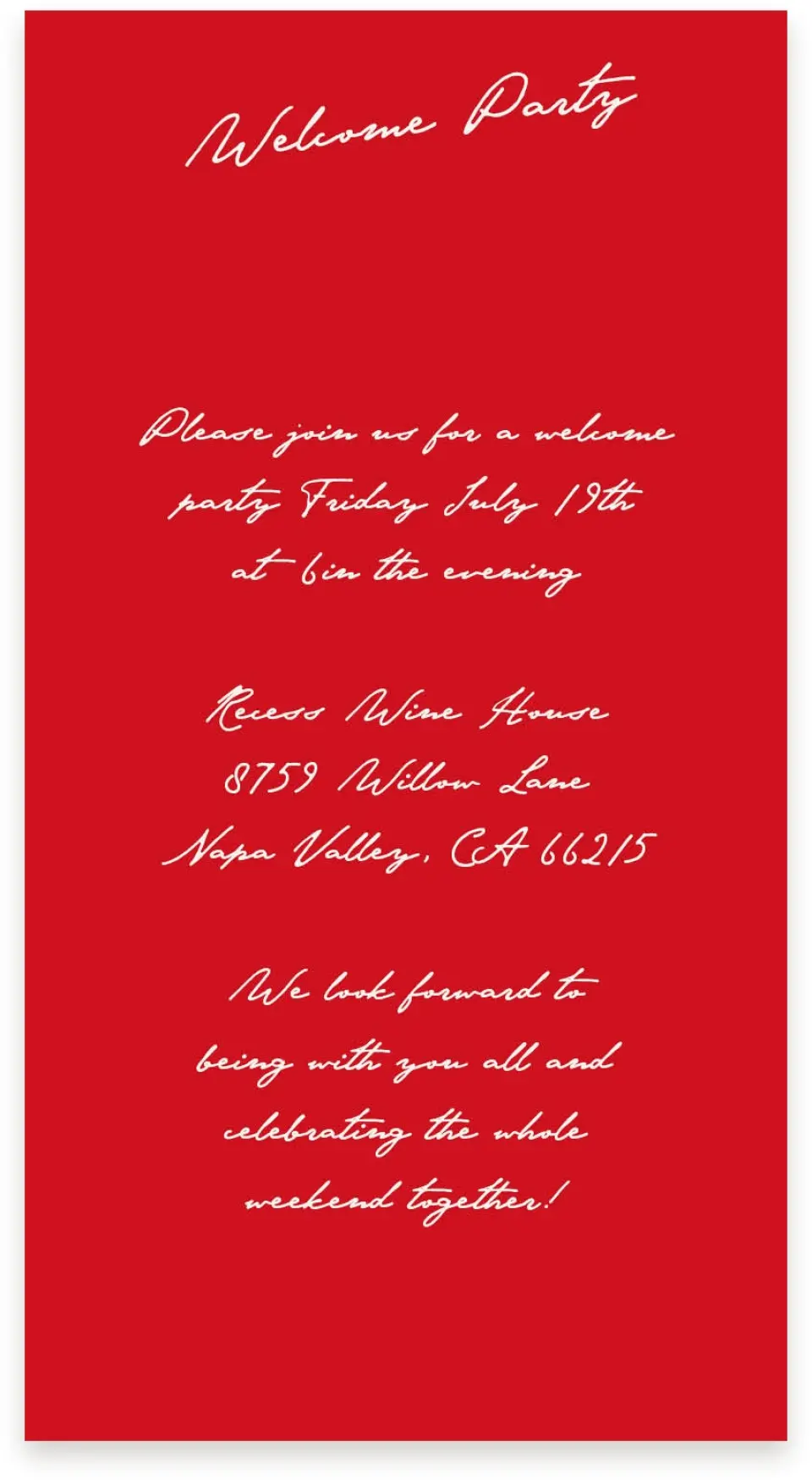 This is a  4" x 7.5" Information Cards (Pocket Invitation) called With All Our Love printed in full color on Premium Smooth paper