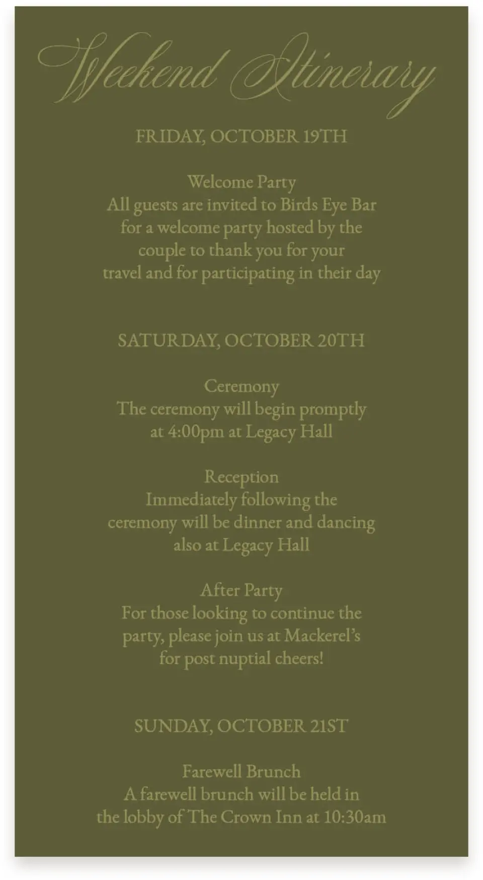 This is a  4" x 7.5" Information Cards (Pocket Invitation) called Signature Vows printed in full color on Premium Smooth paper