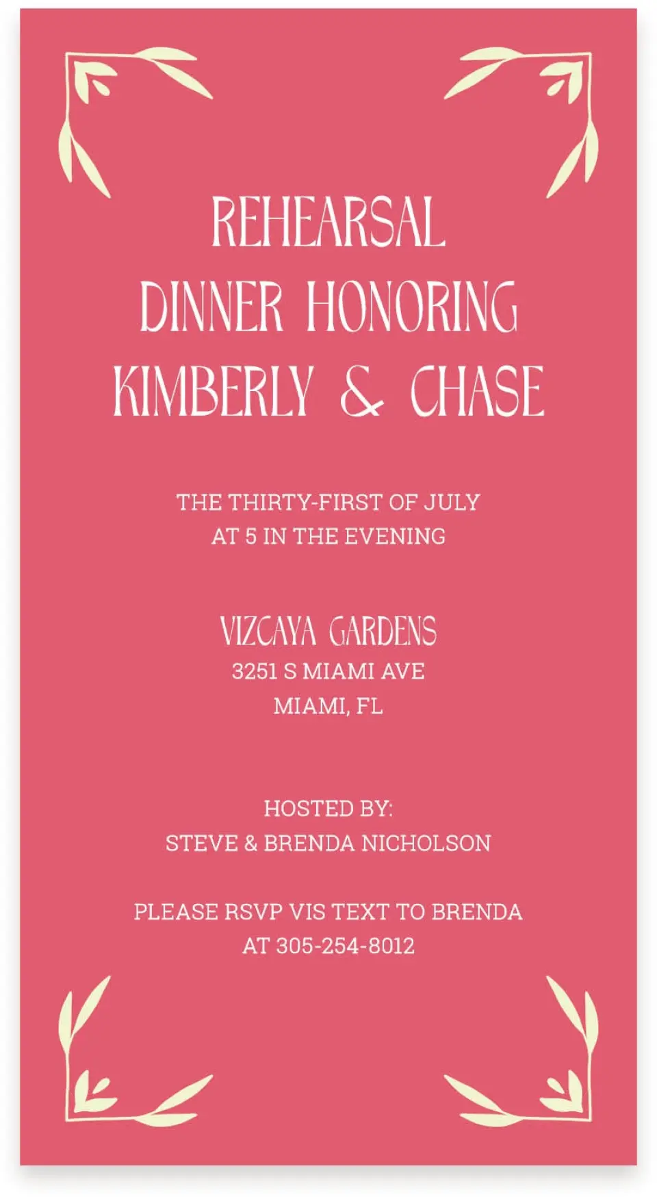 This is a  4" x 7.5" Information Cards (Pocket Invitation) called Nouveau Romance printed in full color with Gold foil on Premium Smooth paper