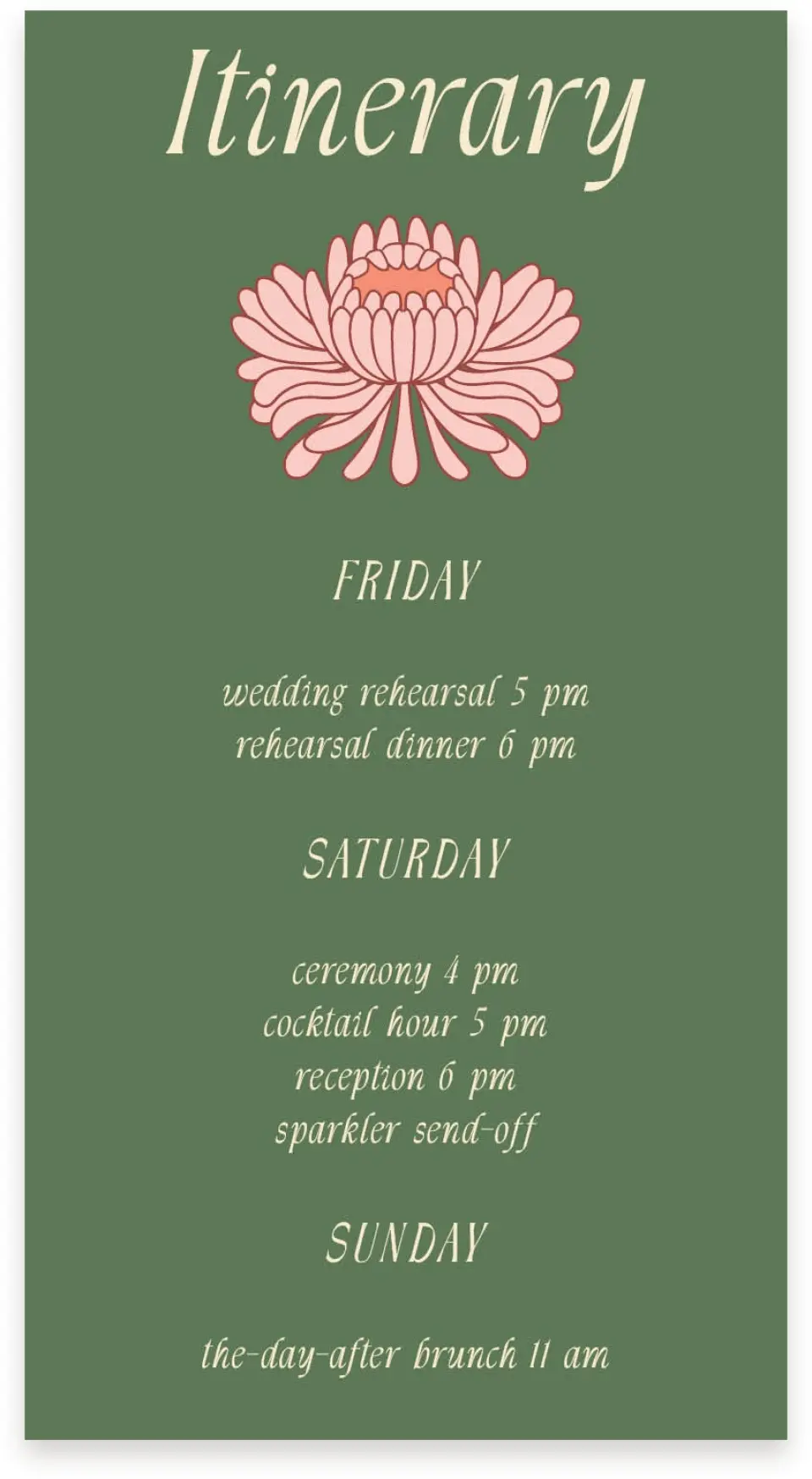 This is a  4" x 7.5" Information Cards (Pocket Invitation) called Regal Garden printed in full color with Gold foil on Premium Smooth paper