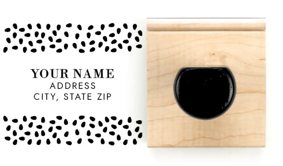 This is a 1 3/4" x 2" Rubber Stamp called Gilded Laurels printed in full color