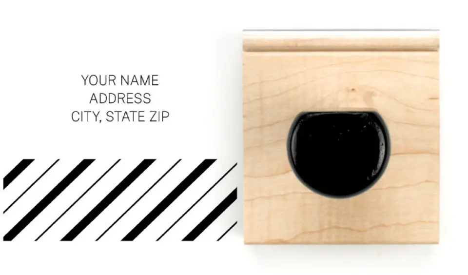 This is a 1 3/4" x 2" Rubber Stamp called Lustrous Lines printed in full color