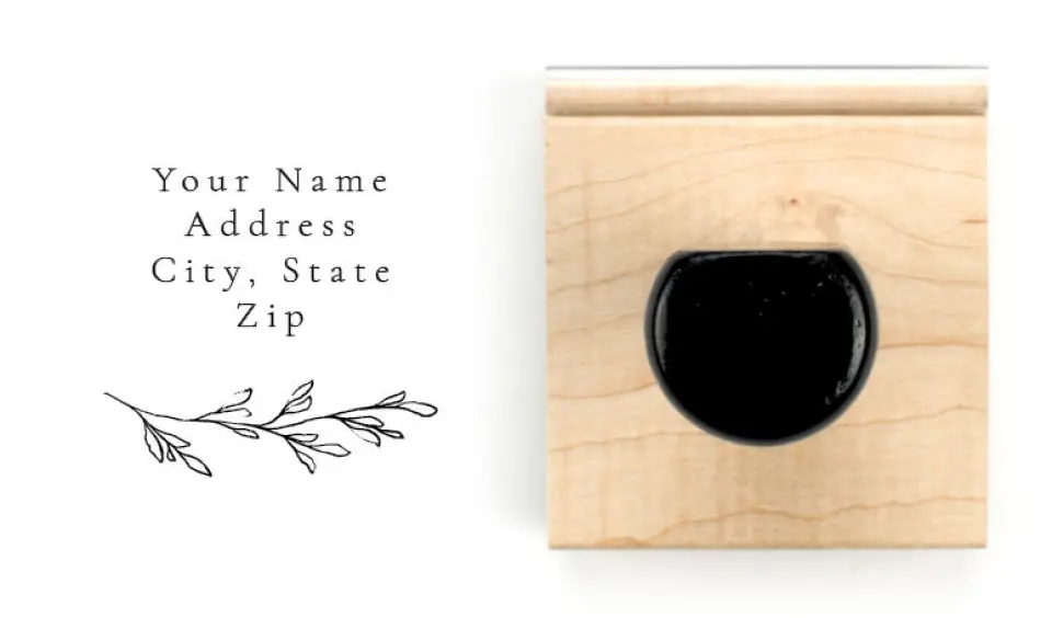 This is a 1 3/4" x 2" Rubber Stamp called Poetic Bloom printed in full color