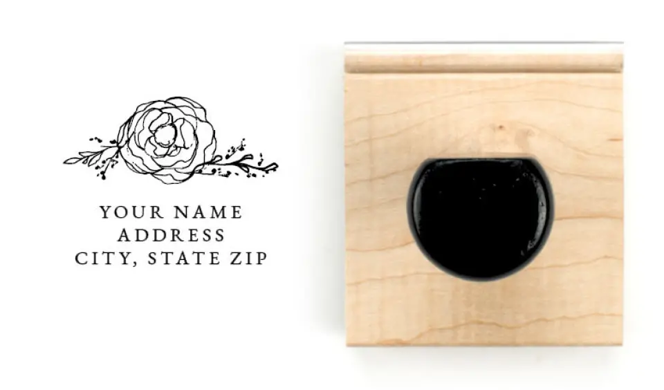 This is a 1 3/4" x 2" Rubber Stamp called Blooming Rose printed in full color