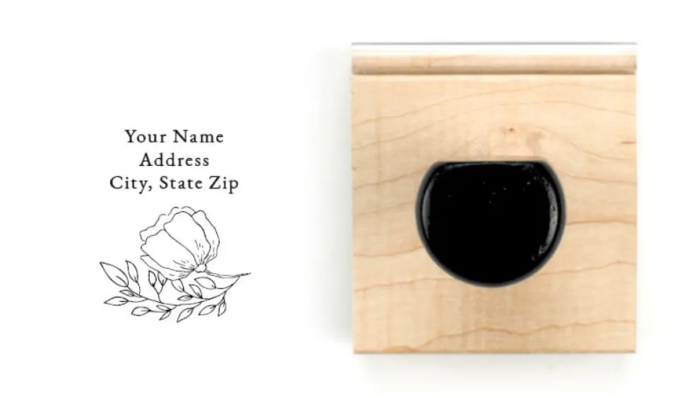 This is a 1 3/4" x 2" Rubber Stamp called Delicate Splendor printed in full color