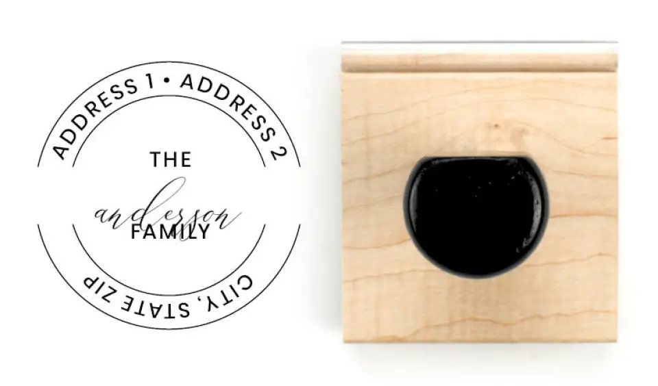 This is a 1 3/4" x 2" Rubber Stamp called Family Surname printed in full color