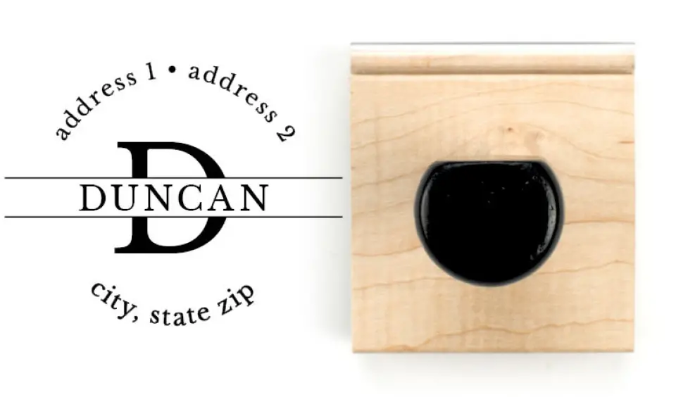 This is a 1 3/4" x 2" Rubber Stamp called Circular Monogram printed in full color