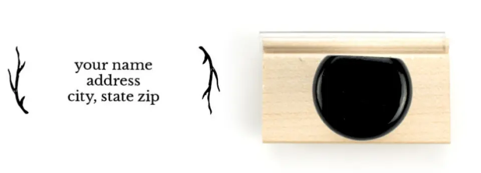 This is a 3/4" x 2" Rubber Stamp called Rustic Boughs printed in full color
