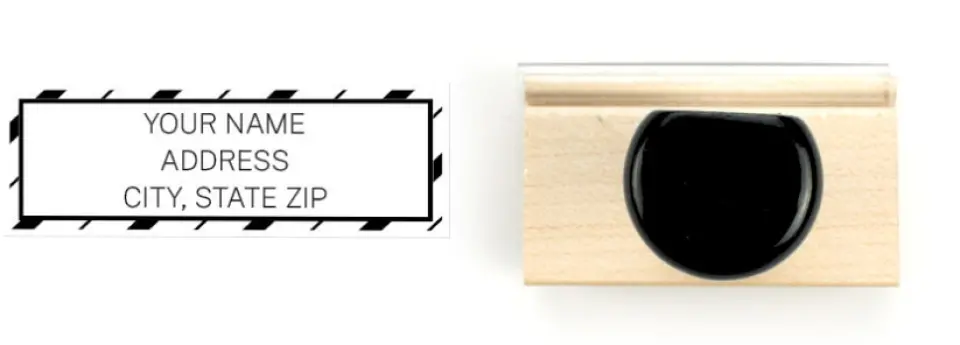 This is a 3/4" x 2" Rubber Stamp called Lustrous Lines printed in full color